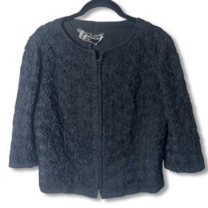 George Browne Originals California VTG Rosette Soutache Jacket Black 50s Sz. S/M